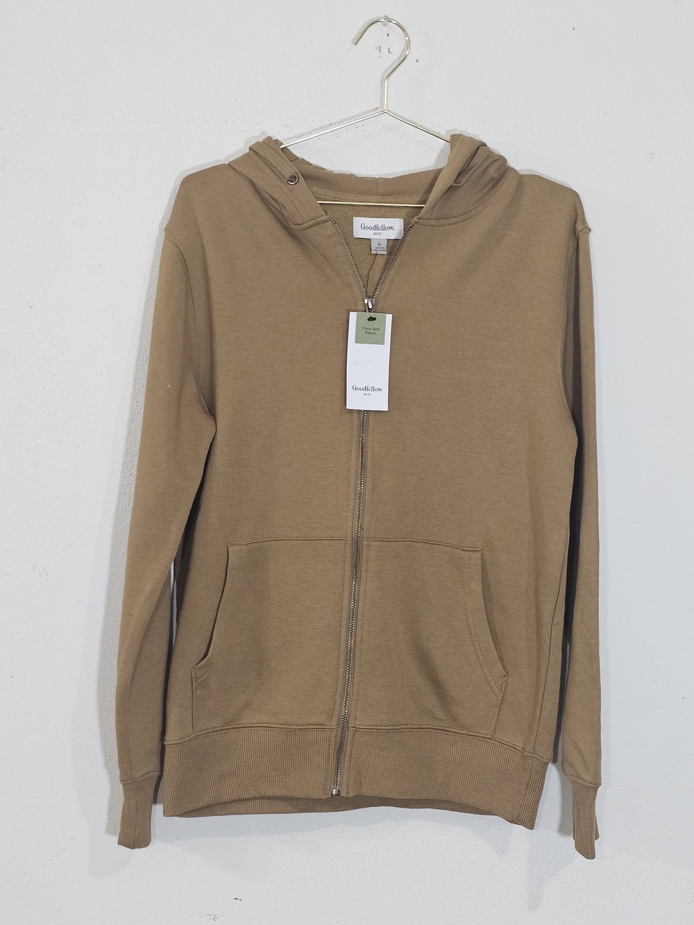Goodfellow & Co. Brown Zip-Up Hoodie Mens Sz S Cotton